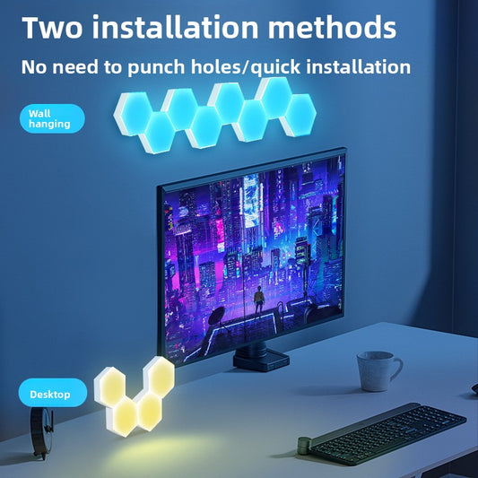 Hexagonal RGB LED Wall Light Smart Bluetooth Wi-Fi Control